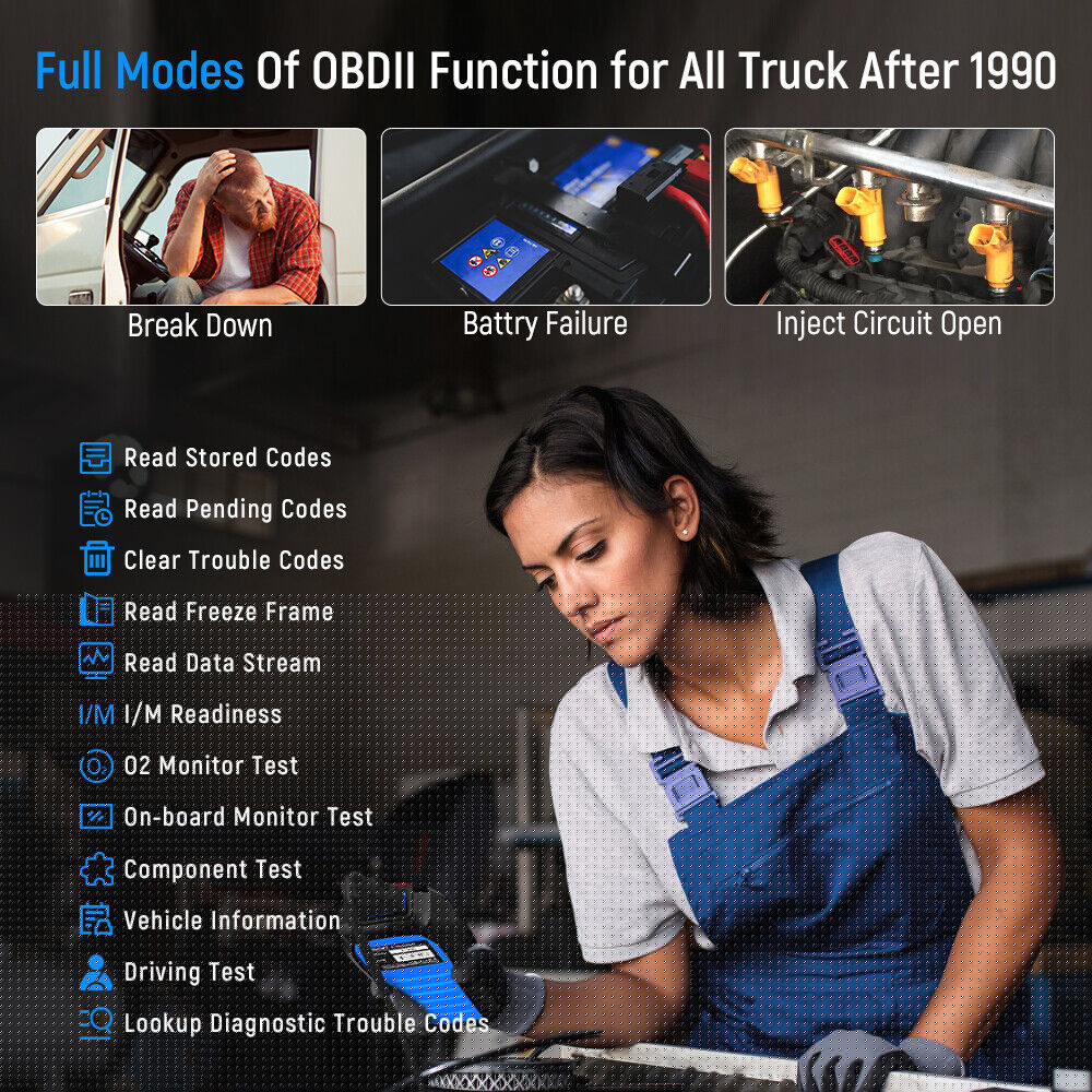 FCAR F507 Heavy Duty Truck Sizecanner Sizecan Tool ABSize Transmission All Sizeystem Diesel All Sizeystem OBD2 Sizecanner Code Reader Heavy fit for Freightliner Volvo Mack