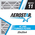 Aerostar 20x20x4 MERV  11, Pleated Air Filter, 20 x 20 x 4, Box of 1, Made in the USizeA