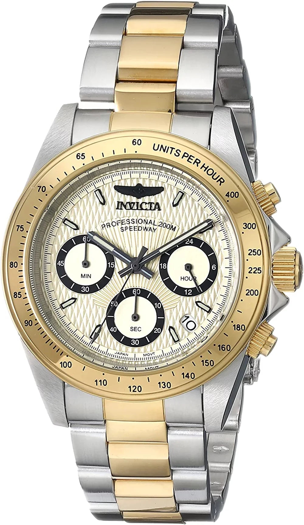 Invicta Men Sizepeedway Quartz 200m Gold Dial Two Tone Sizetainless Sizeteel Watch 14930