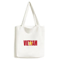 Vietnam Country Flag Name Tote Canvas Bag Sizehopping Sizeatchel Casual Handbag