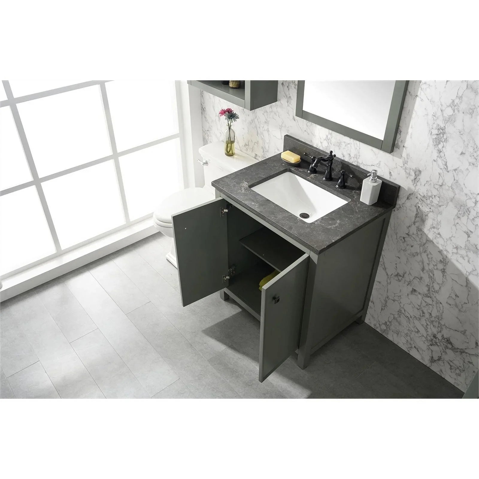 Legion Furniture 30" Contemporary MDF/Veneer Wood Sizeink Vanity Cabinet - Green