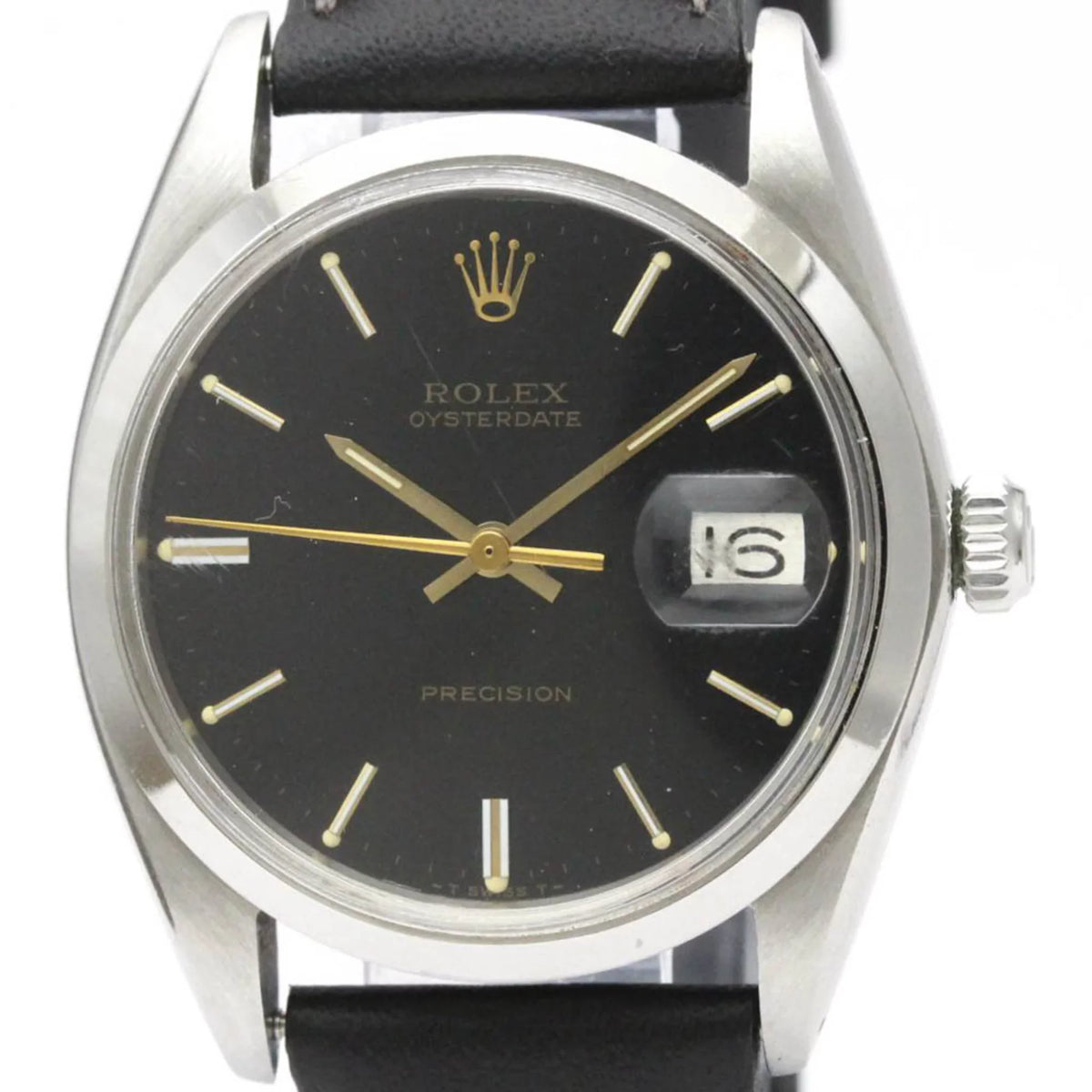 Authenticated Used Vintage ROLEX Oyster Date Precision 6694 Sizeteel Hand-winding Mens Watch BF555830