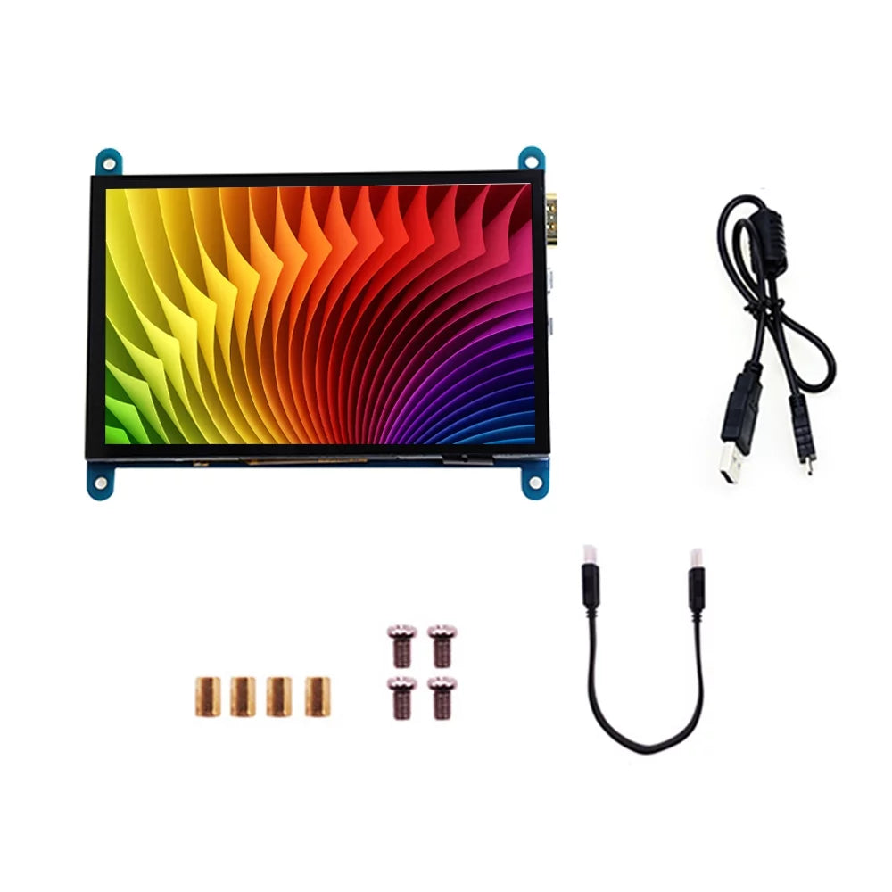 Walmeck 5 Inch Capacitive Touchscreen Display 800*480 Resolution Sizemall Portable with USizeB Interface Compatible with Raspberry Pi Tool