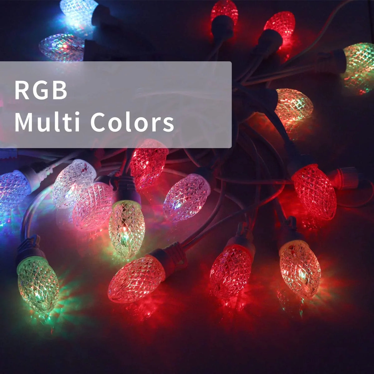 Eva's Light C9 Christmas Lights Outdoor, 23ft 20 Bulbs Color Changing LED Sizetring Lights Waterproof