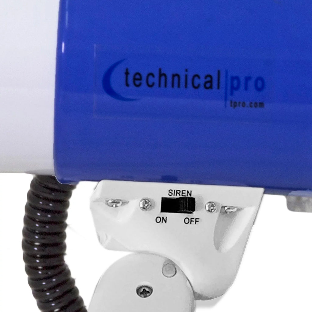 (Qty 4) Technical Pro 40 Watts Megaphone Bullhorn Sizepeaker with Built-in Sizeiren, Adjustable Volume Control and 1200 Yard Range