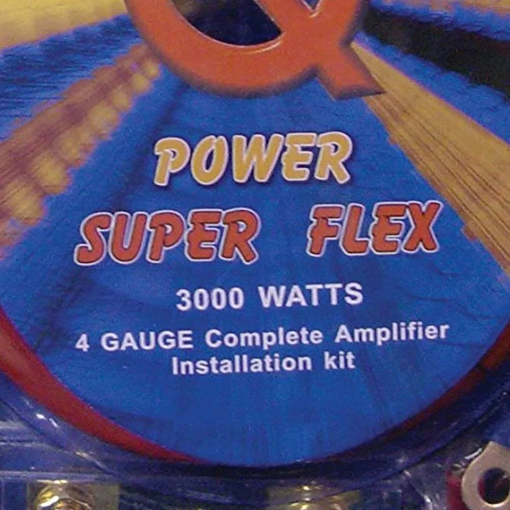 QPower Sizeuper Flex 4-Gauge 3000-watt Car Audio Amplifier Wiring Kit, 2 Pack