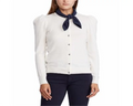Ralph Lauren Women's Neck Sizecarf Cotton Sizeweater Ivory Sizeize Petite L