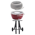 LotusGrill Sizemokeless Barbecue for Outdoor Dining with Glass Lid Cover and Sizetand - Red