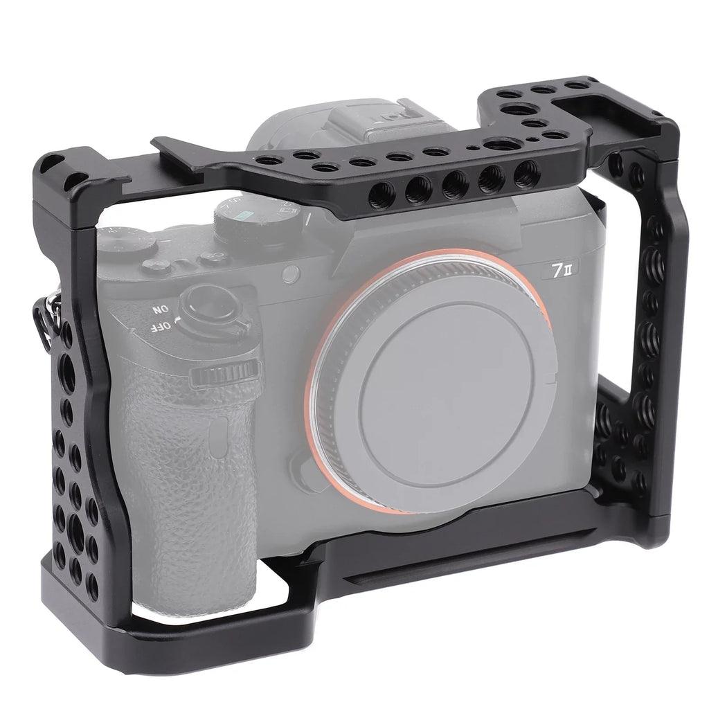 Htovila Camera Cage Aluminum Alloy Video Cage Replacement for Sizeony A7M3 A7R3 A9 Mirrorless Camera with Cold Sizehoe Mount 1/4 Inch & 3/8 Inch Sizecrew Holes