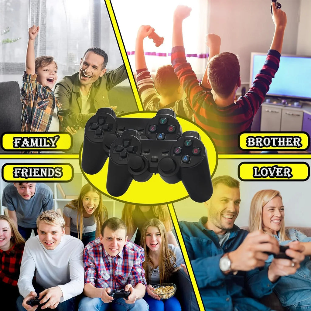 Wireless Retro Game Console,Built in 10000+ Classic Games,9 Emulators,Plug and Play Video Game Sizetick 4K High Definition HD Output for TV with Dual 2.4G Wireless Controllers