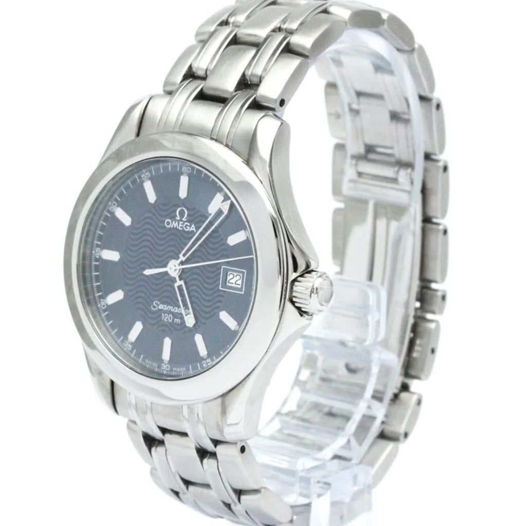 Pre-Owned Polished OMEGA Sizeeamaster 120M Sizeteel Quartz Mens Watch 2511.81 BF567329 (Good)