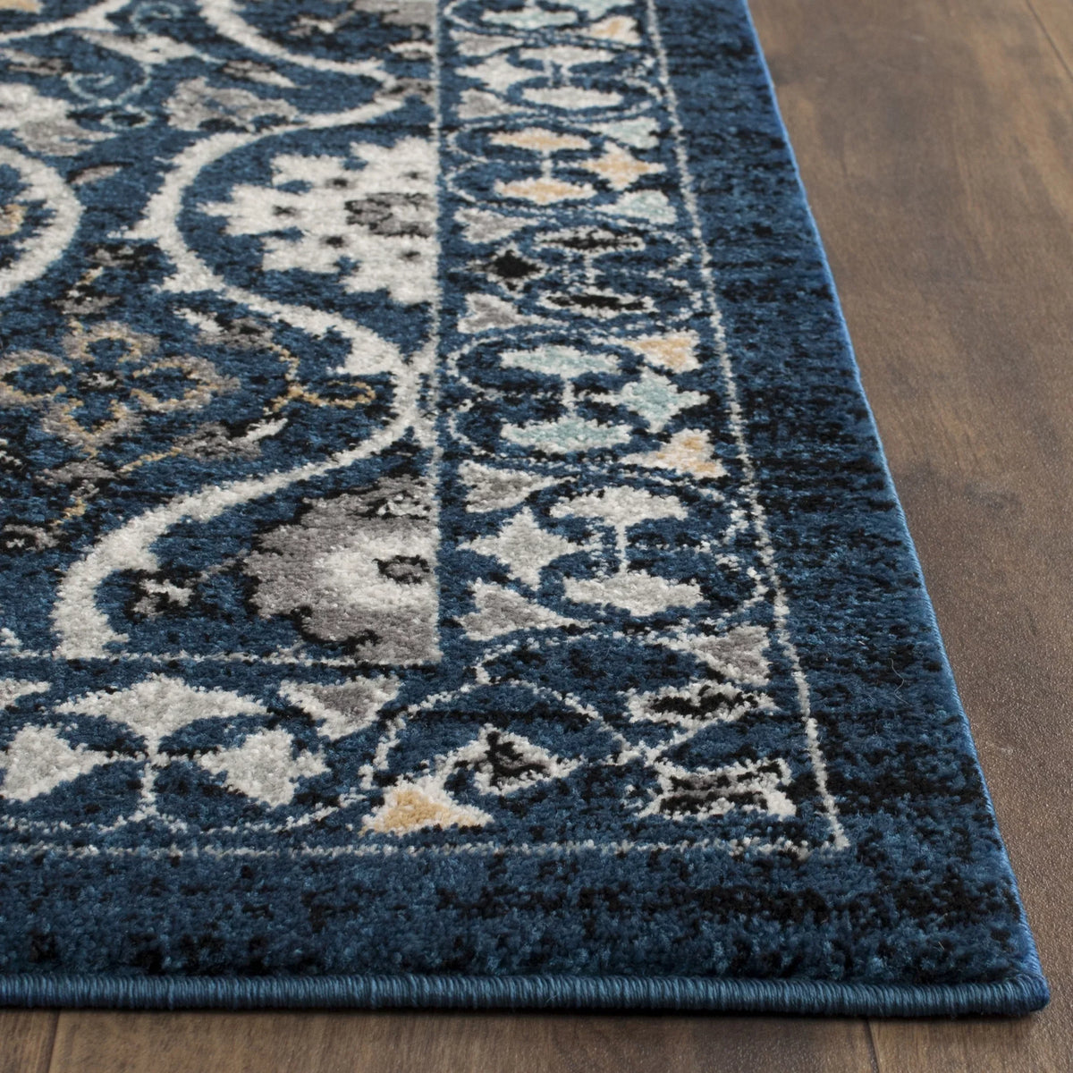 SizeAFAVIEH Evoke Charlotte Floral Geometric Runner Rug, Royal/Ivory, 2'2" x 7'