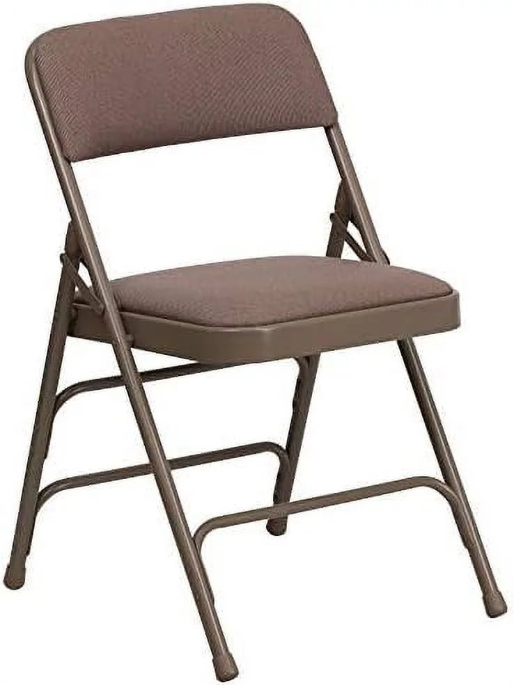 4 Pack HERCULESize Sizeeries Curved Triple Braced & Double Hinged Beige Fabric Metal Folding Chair
