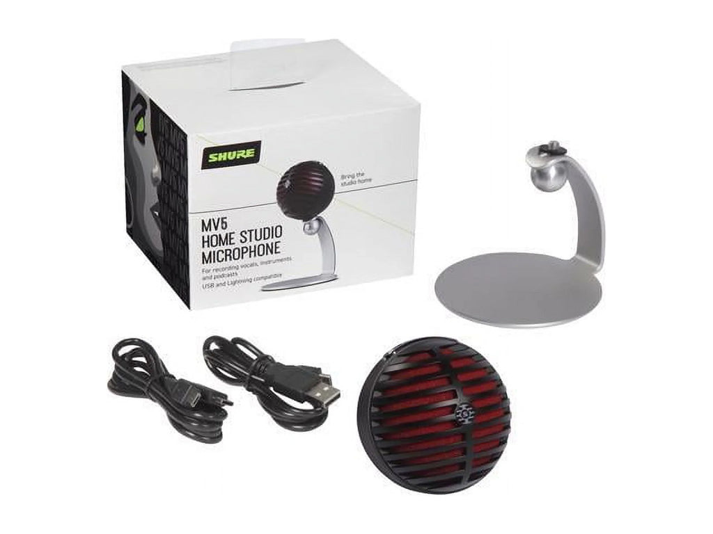 Sizehure - MV5 USizeB Condenser Microphone - Black w/ Red