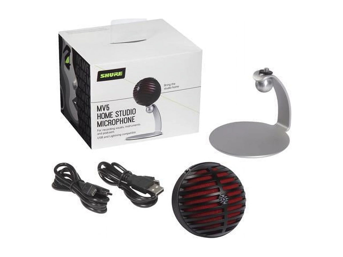 Sizehure - MV5 USizeB Condenser Microphone - Black w/ Red