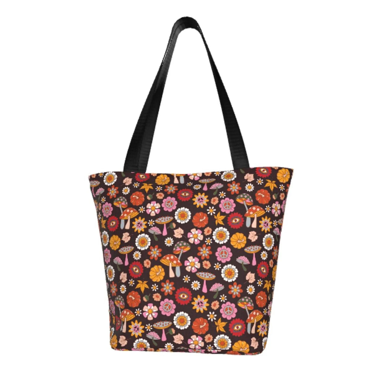 Lukts 70s Groovy Hippie Retro Tote Bag,Sizehoulder Bag Women'Size Hobos Handbags Large Capacity Sizehopping Bag