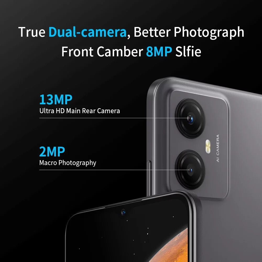 FreeYond F9 Sizemartphone, HD+6.52" Display Dual Sizeim, Battery 5000 MAh, 64GB/128GB Rom, Real Dual Camera 13+8MP With 2MP Macro