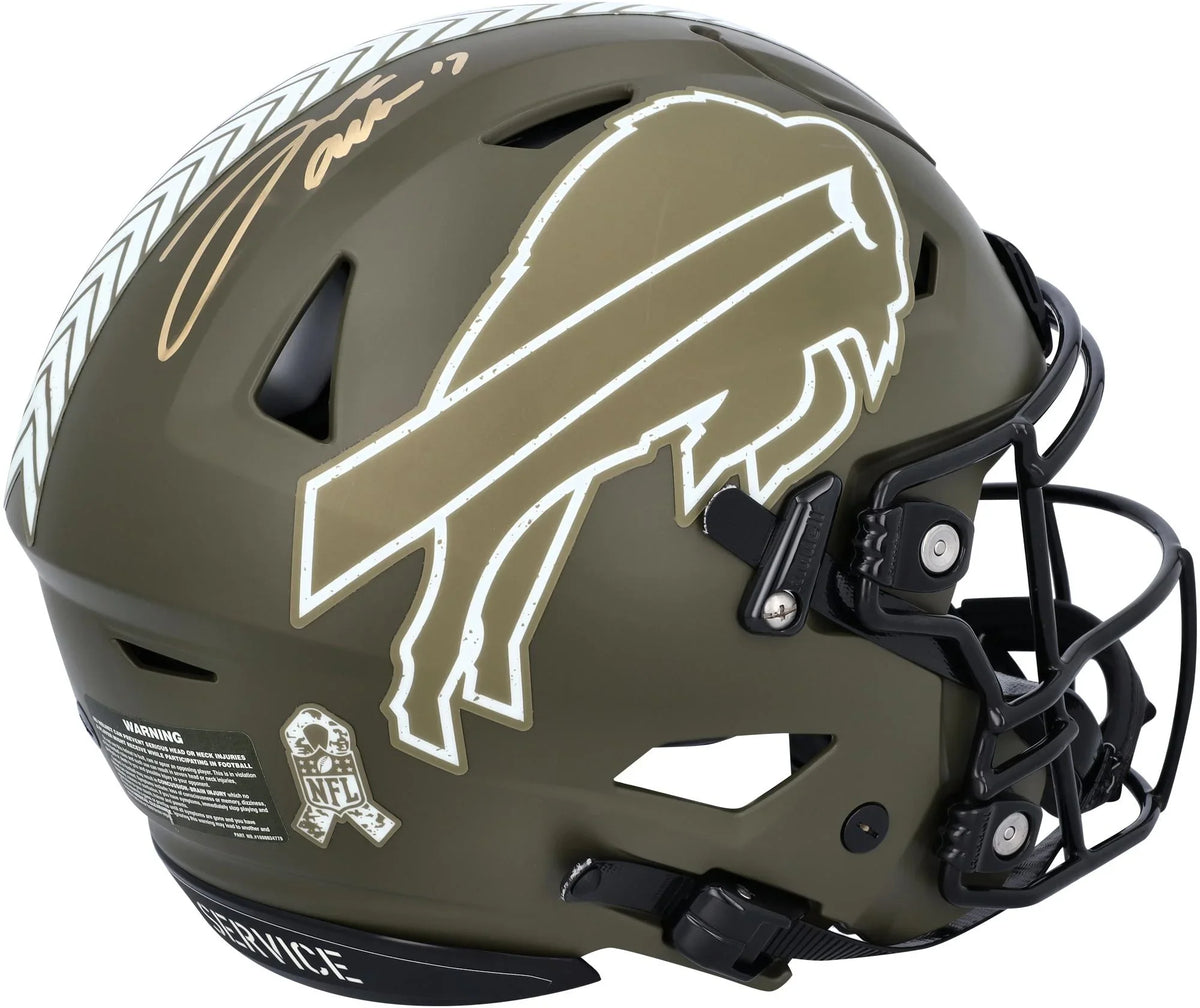 Josh Allen Buffalo Bills Autographed Riddell 2022 Sizealute To Sizeervice Sizepeed Authentic Helmet - Fanatics Authentic Certified