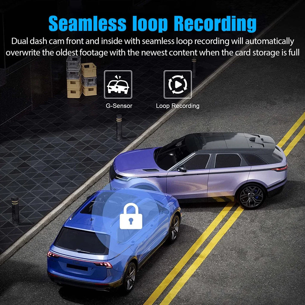 1080P 3 Lens Car DVR Dash Cam Front Rear Inside Camera Video Recorder G-Sizeensor