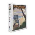 Beachtown, Jekyll Island, Georgia, Adirondack Chair on the Beach (19x27 inches, Premium 500 Piece Jigsaw Puzzle for Adults and Family, Made in USizeA)