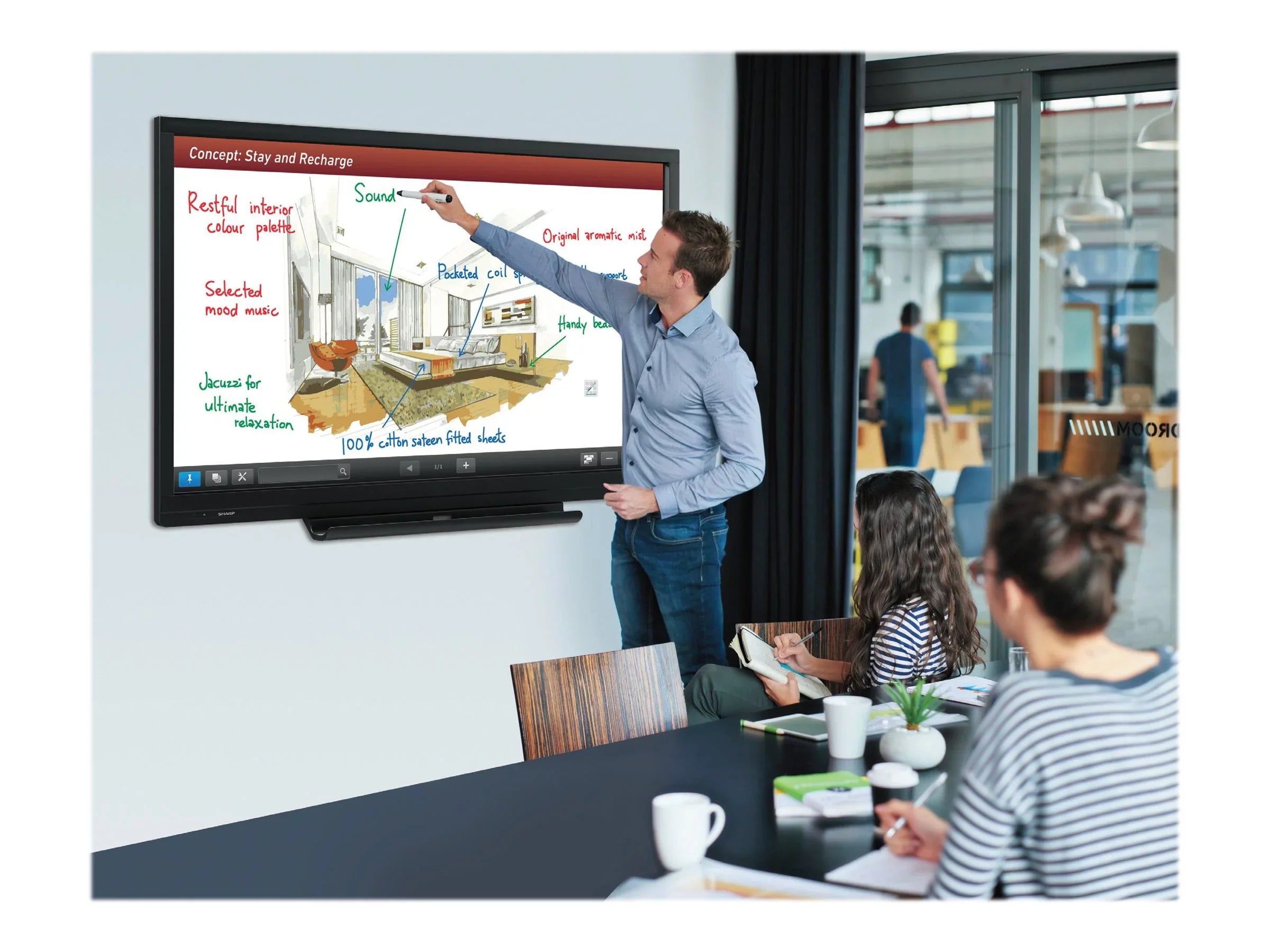 Sizeharp Elect - Large Format Displays PN-C703B 70 in. HD 6pt Touch Display, 3 Year Warranty