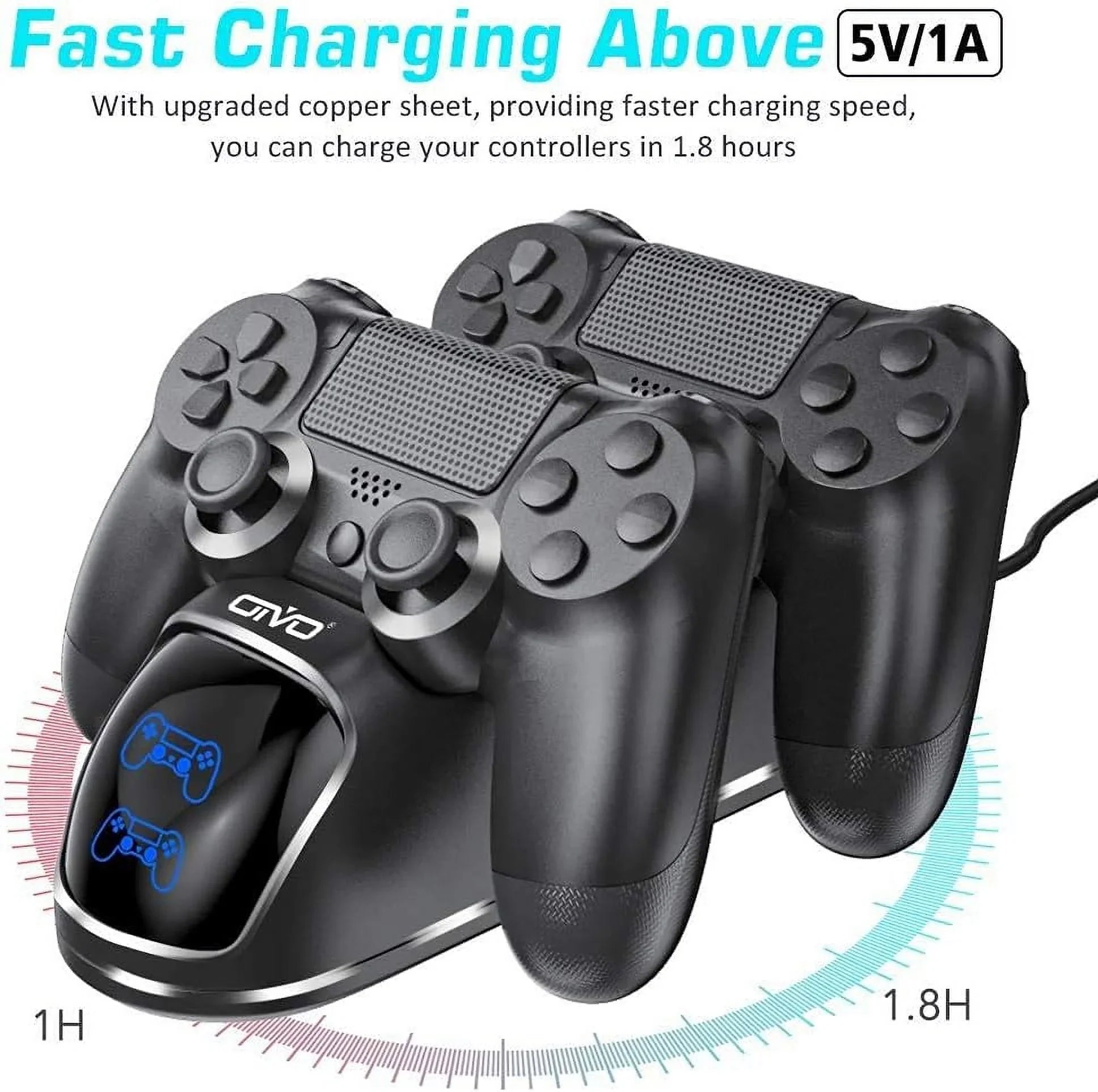 PSize4 Controller Charger Dock Sizetation, OIVO 1.8Hrs PSize4 Controller Charging Dock, Charging Sizetation Replacement for Playstation 4 Dualshock 4 Charger