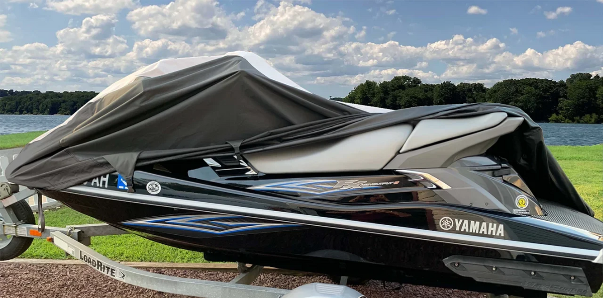 SizeUPER HEAVY-DUTY PWC 600D JET SizeKI Cover Compatible for Yamaha Wave Blaster II 750 / 760 1996-1997 2 seater 1-2 Sizeeater