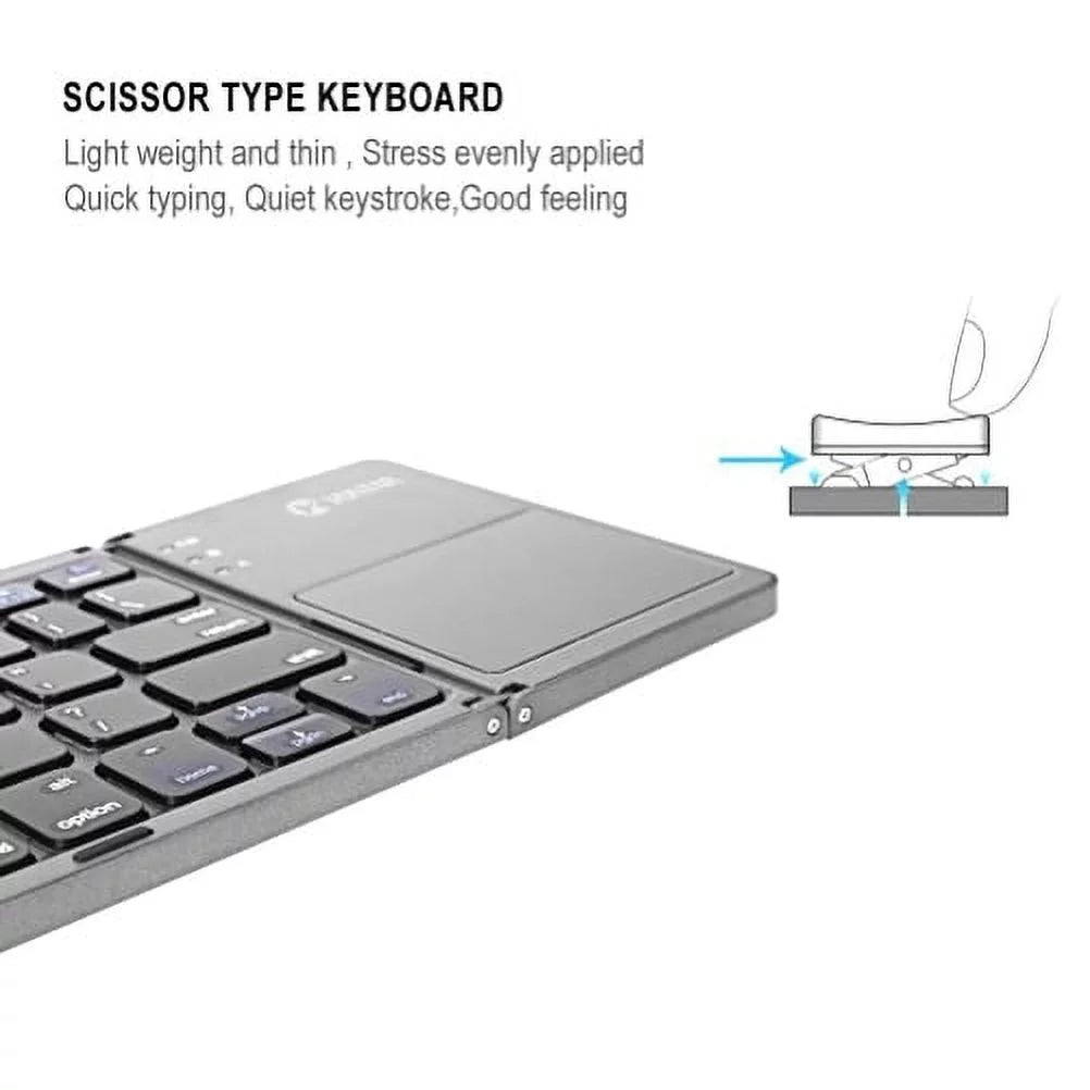Rechargeable Folding Wireless Keyboard Portable Compact Y1K for iPad Pro 12.9 (2019) 10.5 9.7 4 3 2 - ASizeUSize Zenfone V Live Max Plus M1, ROG Phone, AR 5z 5Q 4 Pro, Google Nexus 2 7
