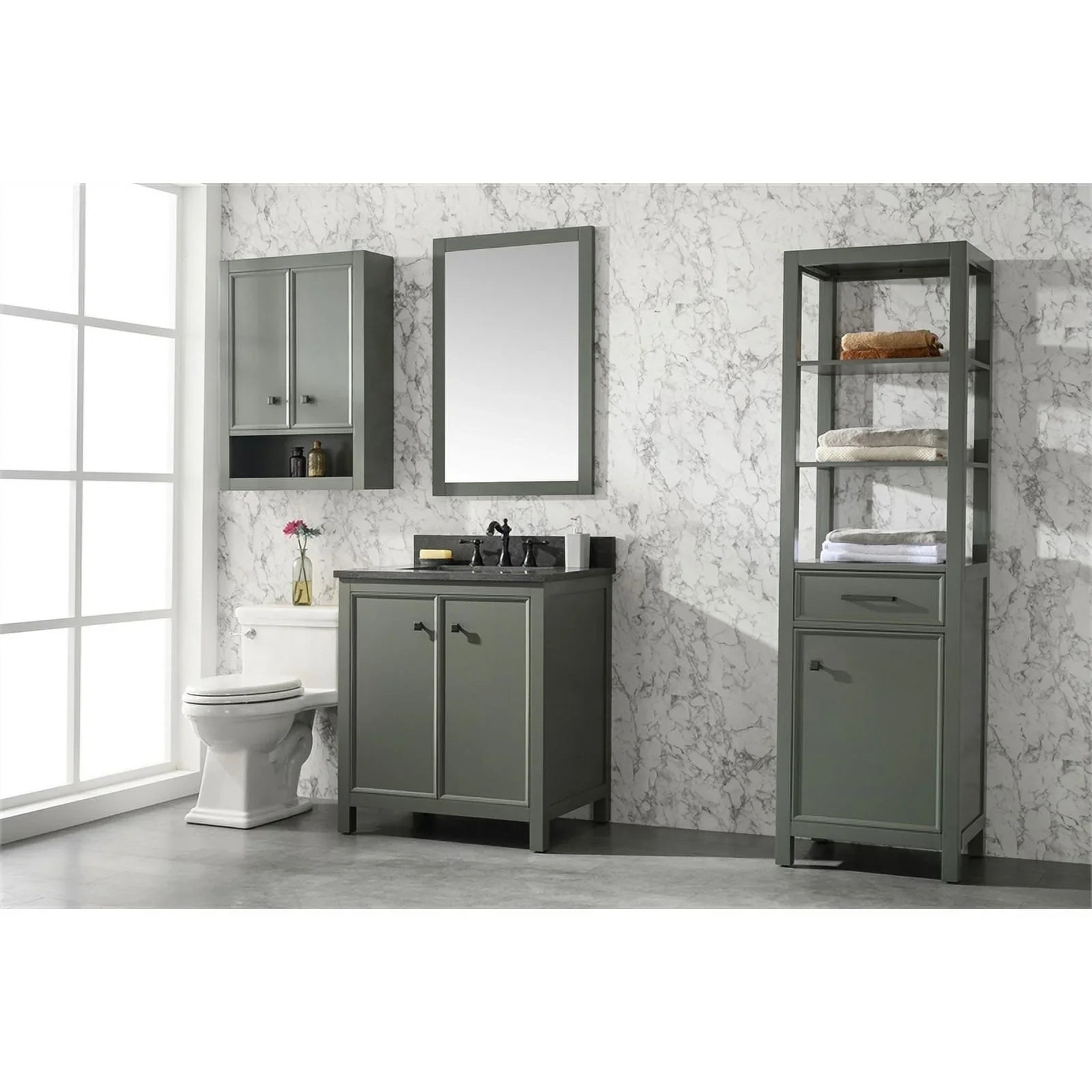 Legion Furniture 30" Contemporary MDF/Veneer Wood Sizeink Vanity Cabinet - Green