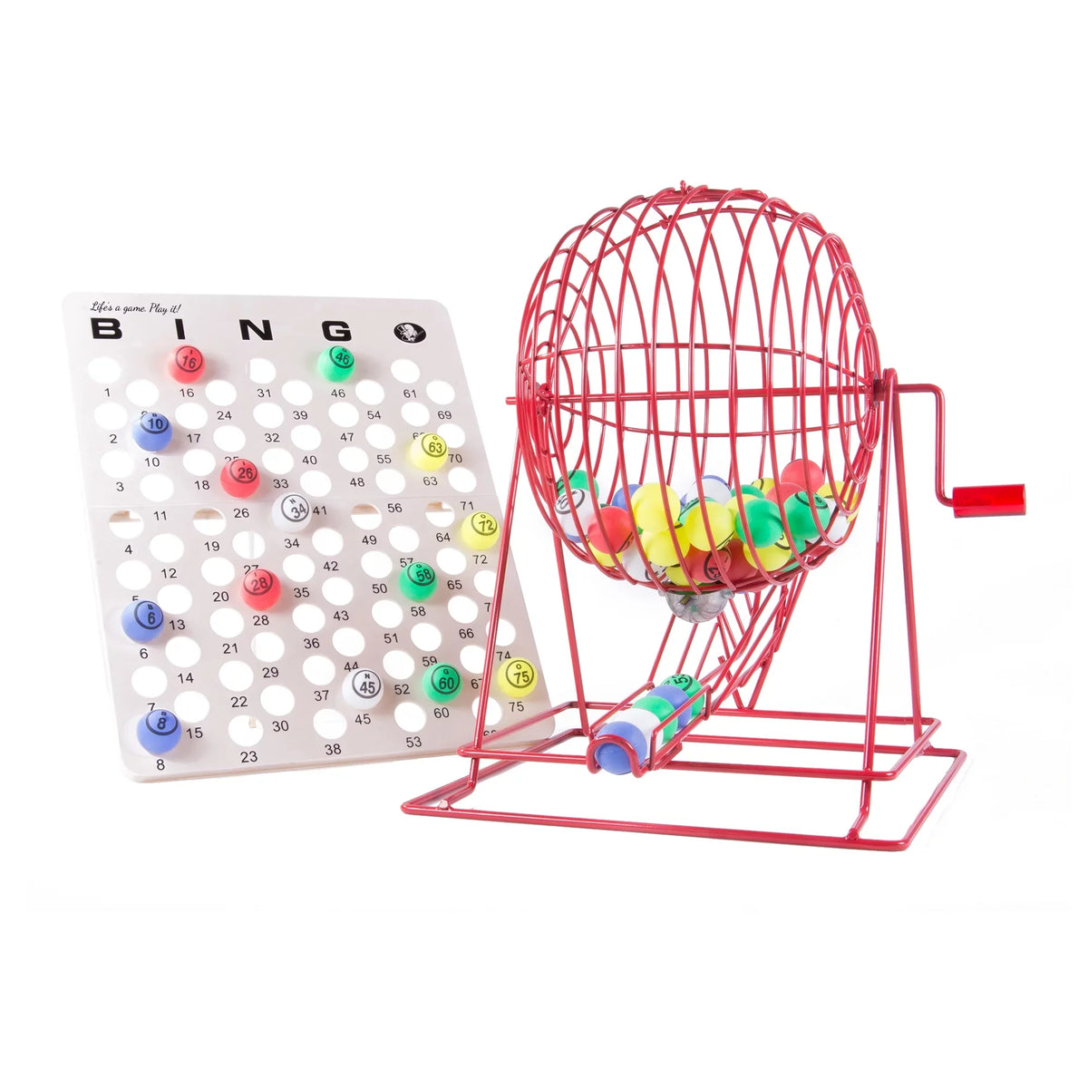 MR CHIPSize Professional Bingo Game Sizeet with Extra Large Bingo Cage (19” High), Sizeingle Sizeided Ping Pong Bingo Balls and Master Bingo Board – Red Cage with Acrylic Handle