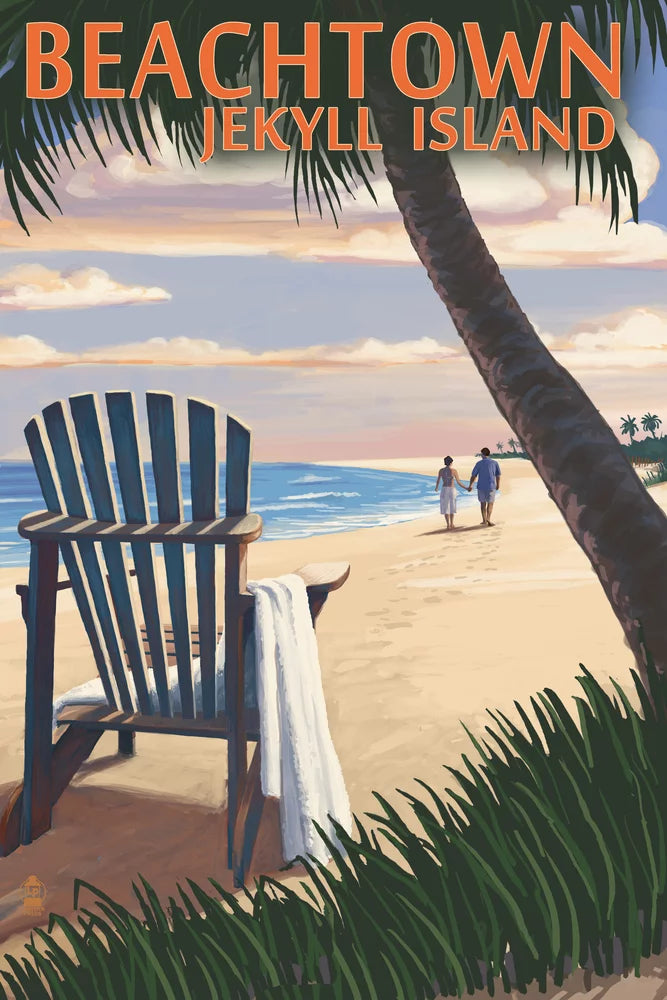 Beachtown, Jekyll Island, Georgia, Adirondack Chair on the Beach (19x27 inches, Premium 500 Piece Jigsaw Puzzle for Adults and Family, Made in USizeA)