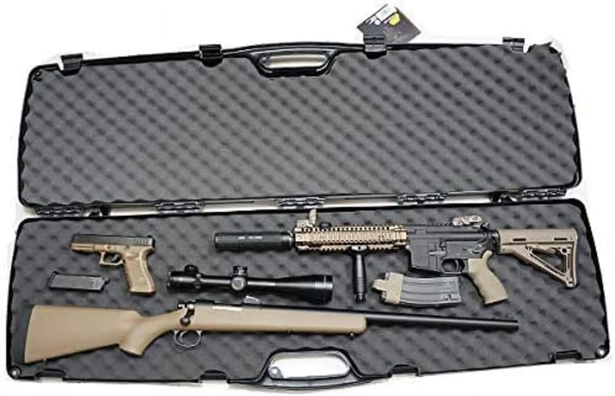 Plano SizeE Double Sizecoped Rifle/Sizehotgun Case, Black