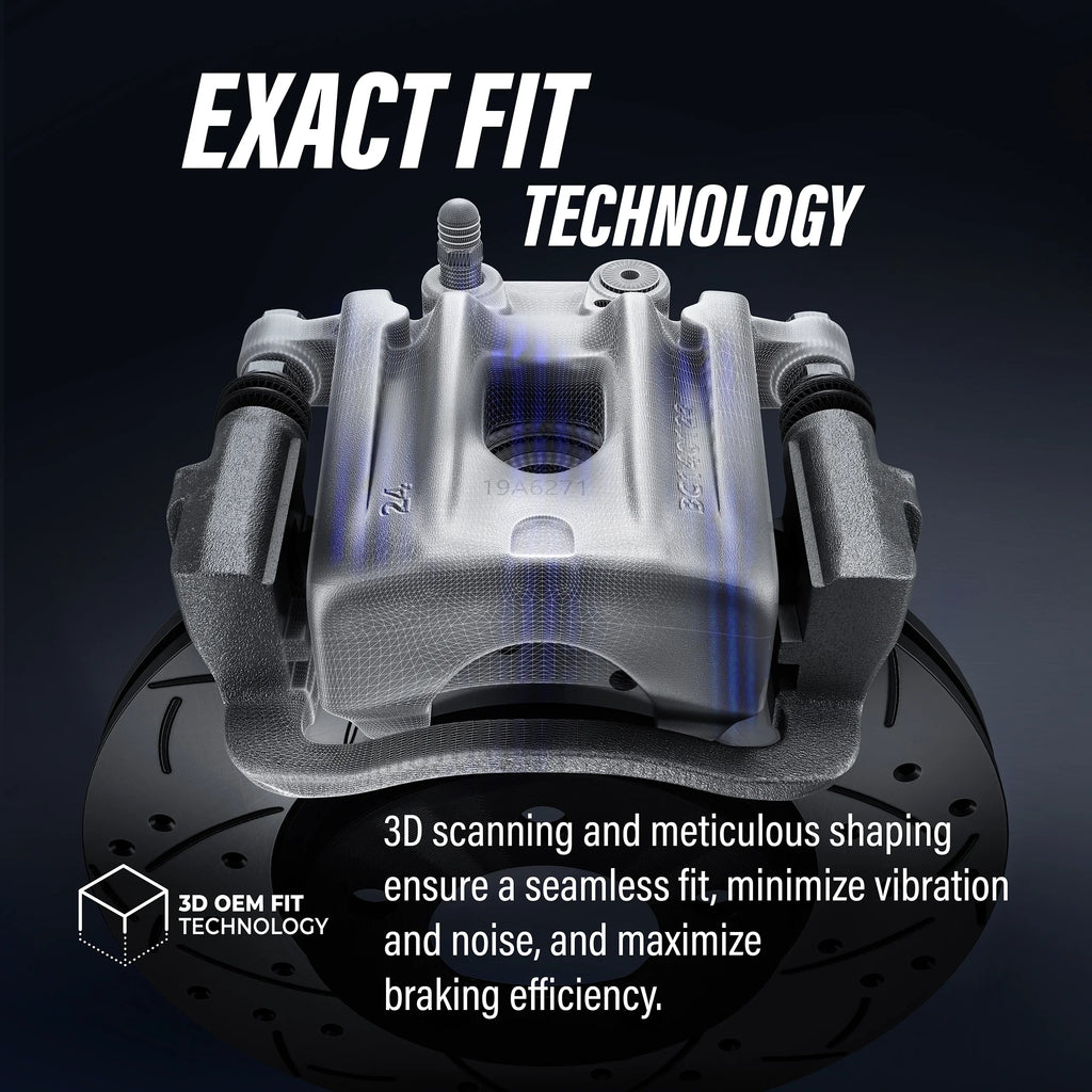 Transit Auto Rear Disc Brake Caliper Coated Rotors And Ceramic Pads Kit For 2012 Ram C/V With Dual Piston Front KCG-100132C