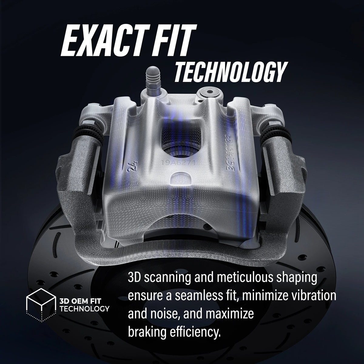 Transit Auto Rear Disc Brake Caliper Coated Rotors And Ceramic Pads Kit For 2012 Ram C/V With Dual Piston Front KCG-100132C