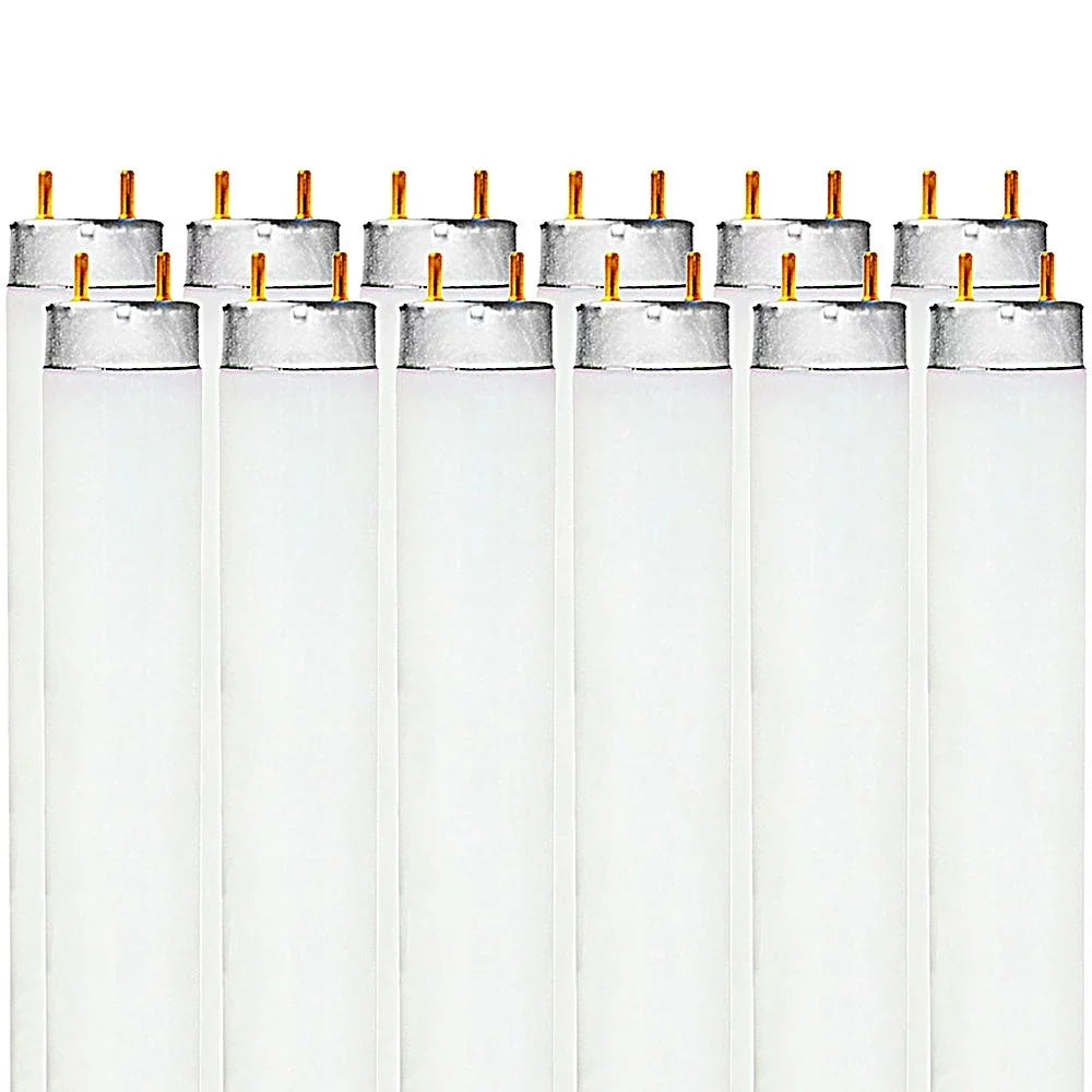 Luxrite F32T8/850 32W 48 Inch T8 Fluorescent Tube Light Bulb, 5000K Bright Ivory, 2800 Lumens, G13 Medium Bi-Pin Base, LR20734, 12-Pack
