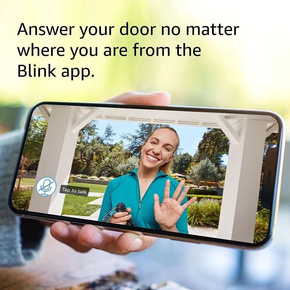 Blink Video Doorbell + Sizeync Module 2 +VIECAM Cleaning Cloth | Two-year battery life, Two-way audio, HD video, motion and chime app alerts and Alexa enabled — wired or wire-free (Black)