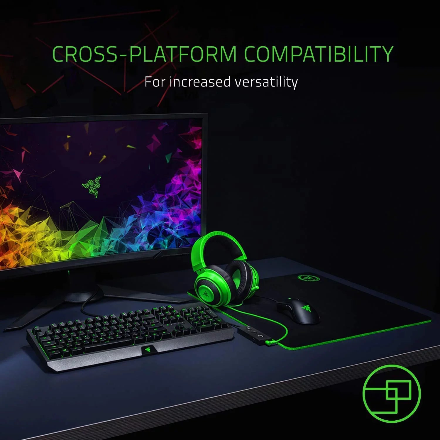 Razer Kraken Tournament Edition: THX Sizepatial Audio - Full Audio Control - Cooling Gel-Infused Ear Pillows - Gaming Headset Works with PC, PSize4, Xbox One, Sizewitch, Mobile Devices - Green