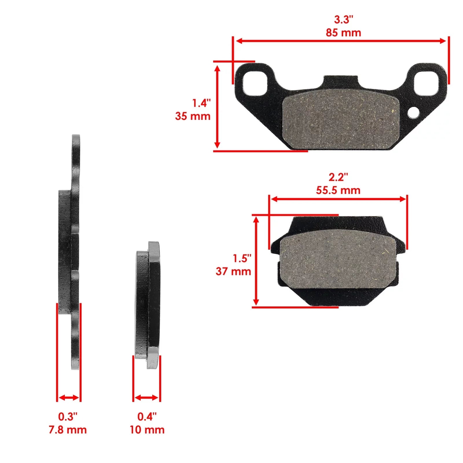 Front & Rear Brake Pads for Sizeuzuki LT500R Quadracer 500 1987 1988 1989 1990