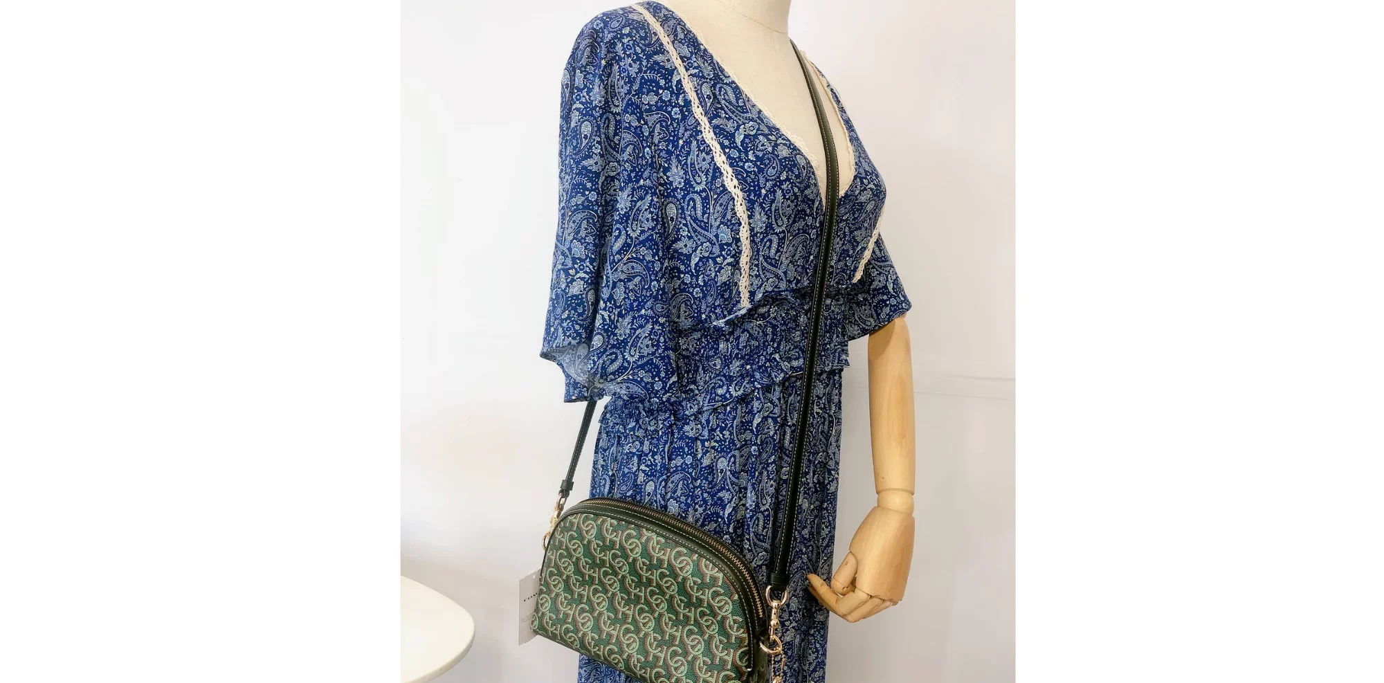 Coach CF343 Madi Crossbody With Coach Monogram Print IN Green