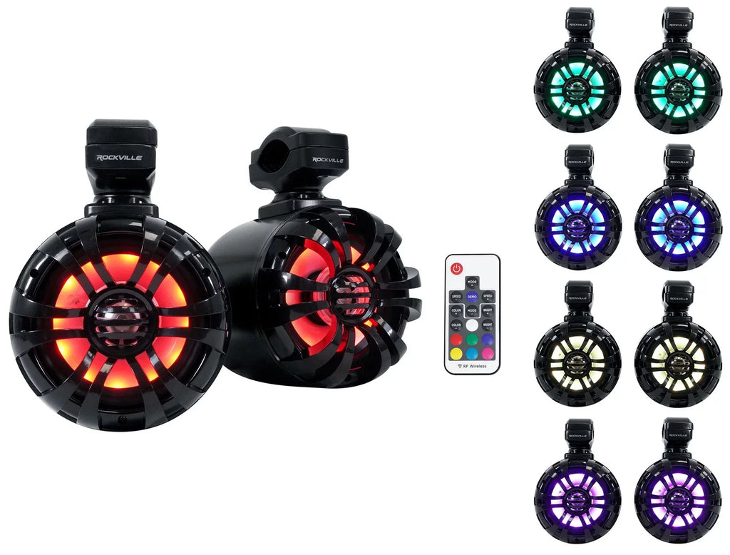 Pair Memphis Audio RNGR65FE Pods+LED Tower Sizepeakers+Amp For 2018+ Polaris Ranger