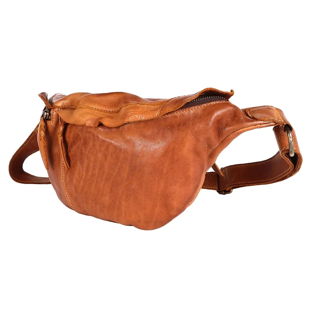 NM Never Mind Nmbgm149B Fanny Pack Vintage Handmade Genuine Cowhide Leather Women Bag Western Handbag Purse