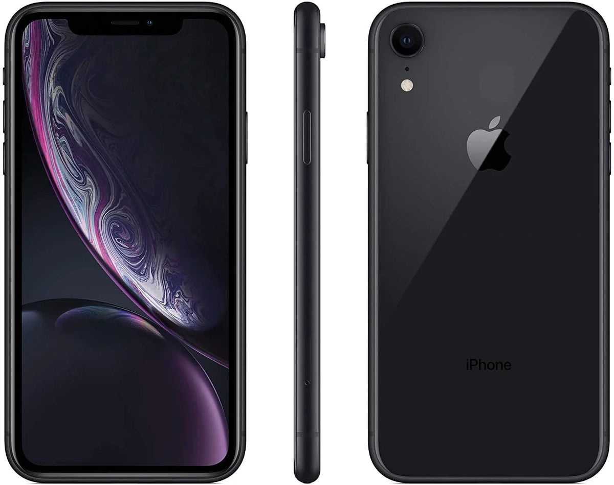 Restored Apple iPhone XR A1984 (Fully Unlocked) 64GB Black w/ Fast Car Charger (Refurbished)