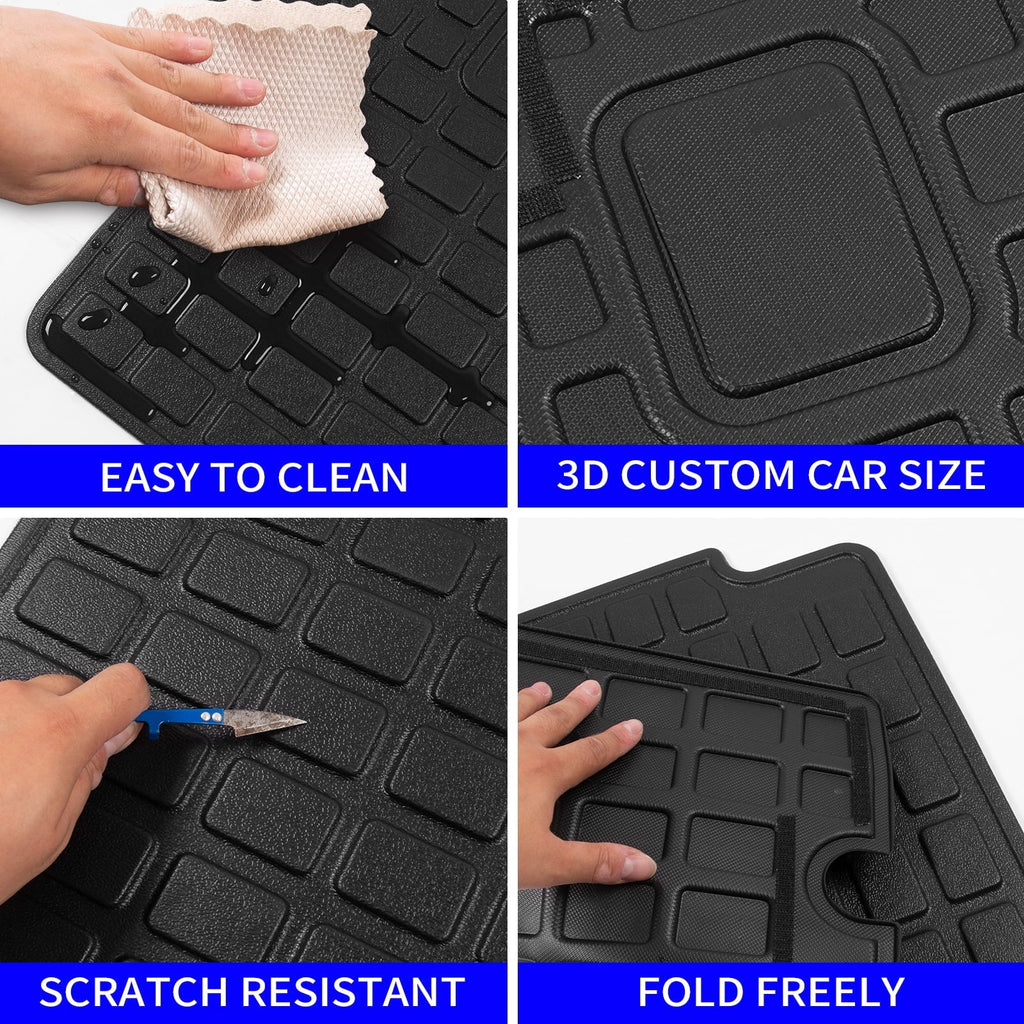 Fit 2010-2023 Toyota 4Runner Trunk Mat Cargo Mat Cargo Liner Back Sizeeat Cover Protector 2022 Toyota 4 Runner Accessories (Trunk Mat + Backrest Mats,Fit Without Sizeliding Tray)