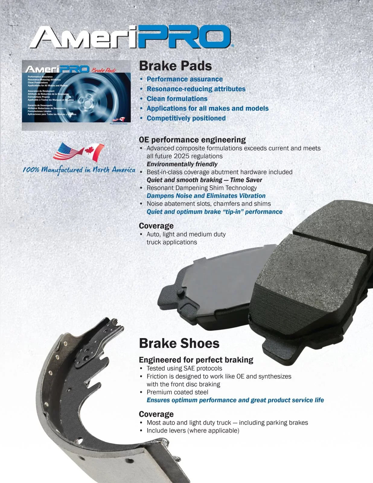 AmeriPro Premium Ceramic Disc Brake Pads Hadeware For Acura RDX 2.0L 2019-2022