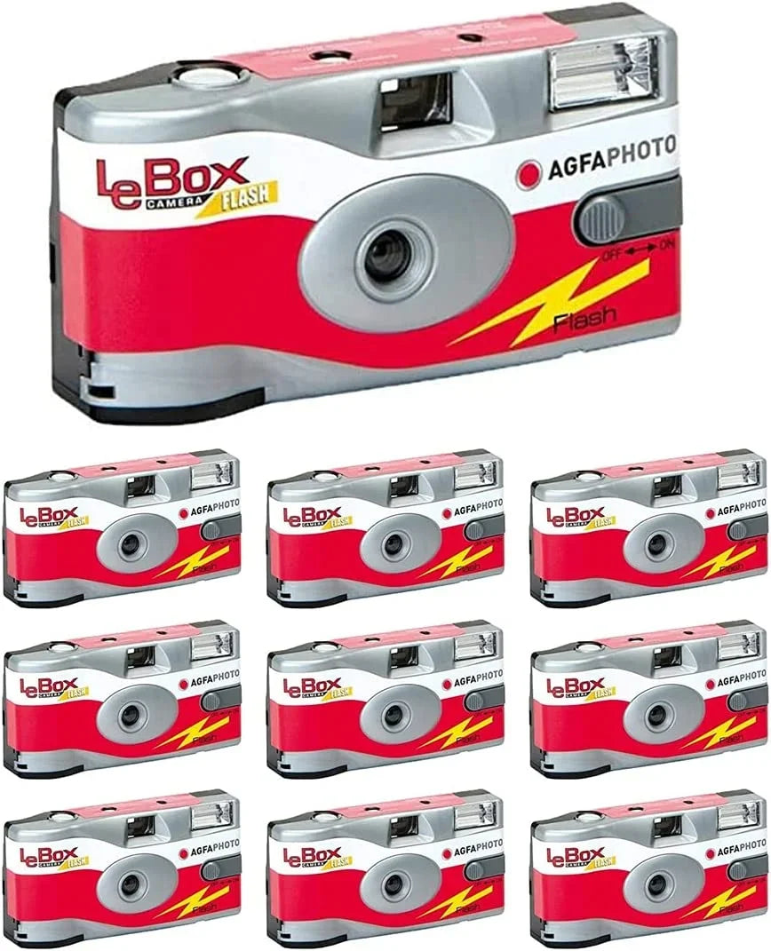 10-Pack Agfa 35mm Disposable Camera 601020 LeBox Film 400 27 Camera Flash