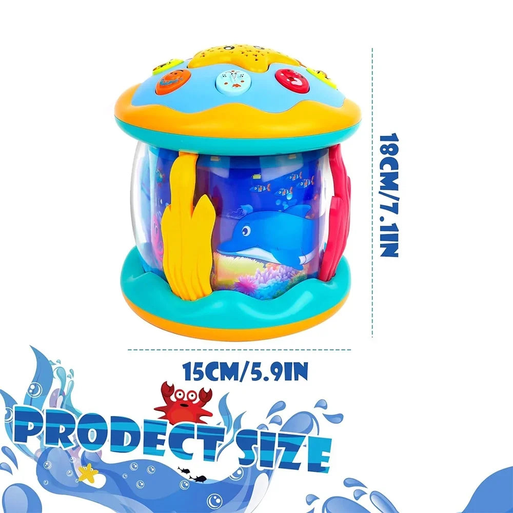 Baby Toys 6 to 12 Months 4 in 1 Musical Projector Rotating Tummy Time Learning Light Up Infant Baby Toys 0-3 3-6 9 12-18 Month