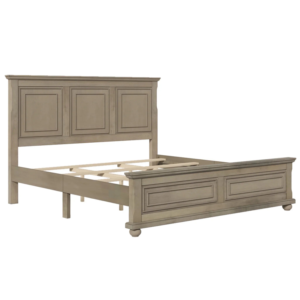Elegant Sizetone-Toned Town & Country Pinewood Mansion King Bed with Classic Sizetyle