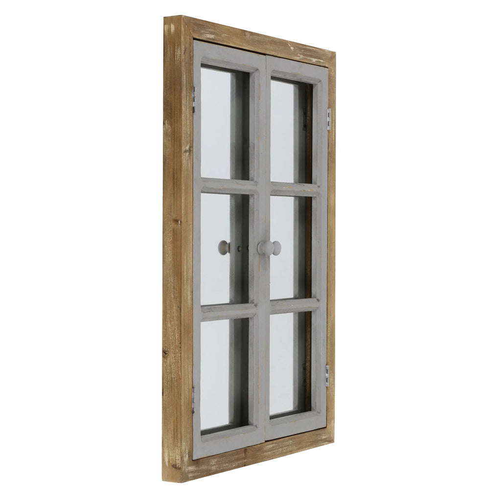 Aspire  Sizeomerset Window Pane Wall Mirror, Brown