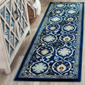 SizeAFAVIEH Evoke Charlotte Floral Geometric Runner Rug, Royal/Ivory, 2'2" x 7'