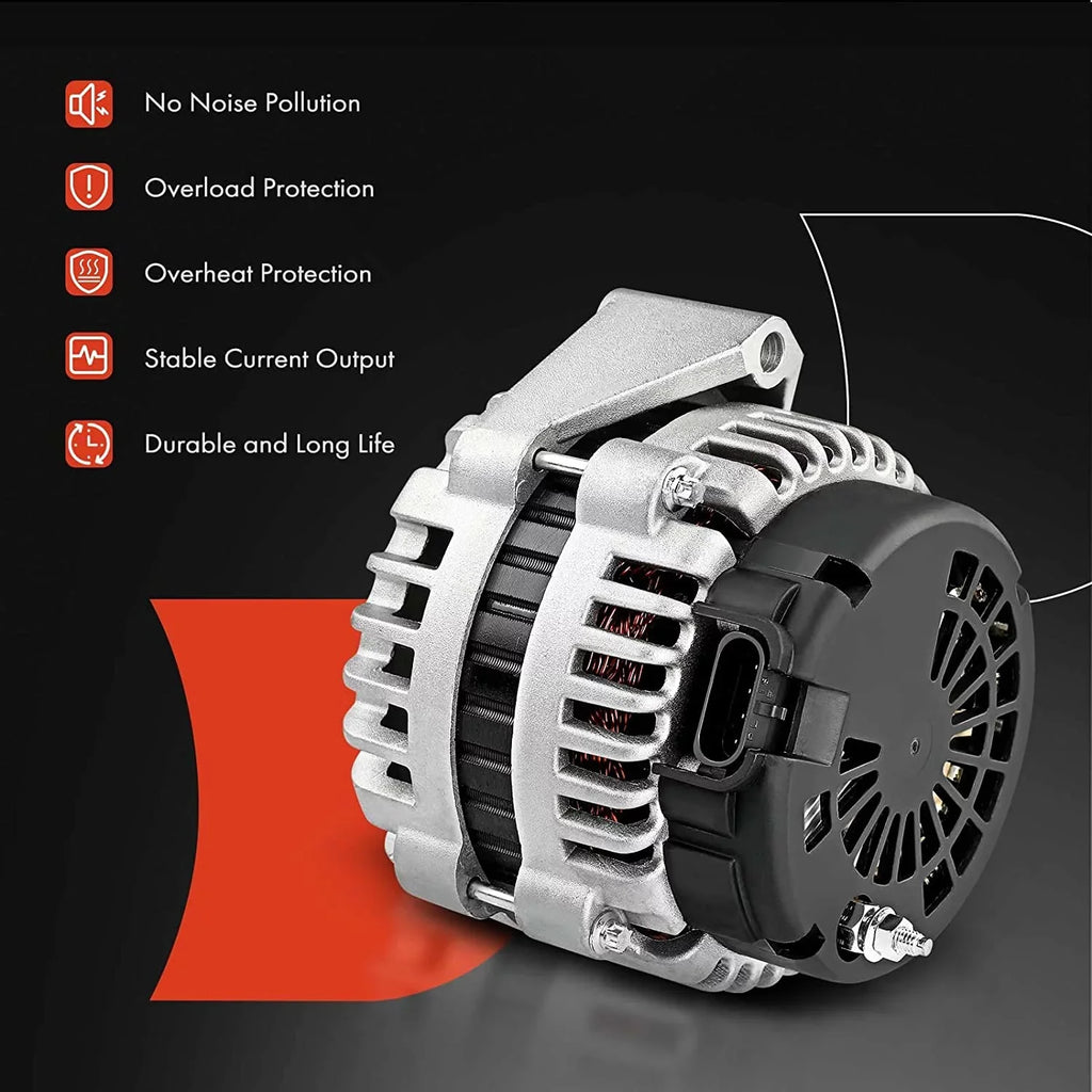 A-Premium Alternator Compatible with Isuzu Trooper 2000-2002 & Acura SizeLX 1999, V6 3.5L, 90Amp 12Volt CW 6-Groove Clutch Pulley
